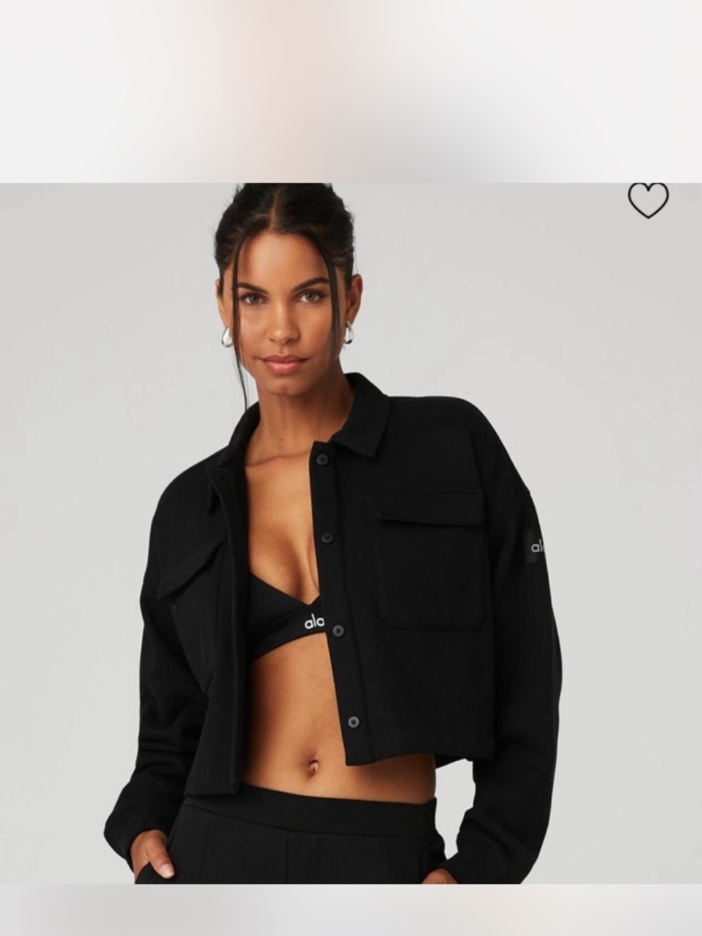 ALO Yoga Black Cropped Utility Jacket